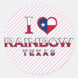 Rainbow, Texas Round Stickers
