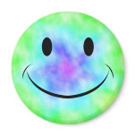 Rainbow Tie Dye Smiley Face Magnet