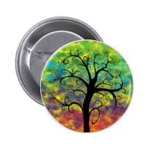 Rainbow Tree of Life Moon Button