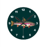 Rainbow Trout Fishing Round Wallclocks