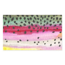 Rainbow Trout Fishing Rectangular Sticker