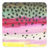 Rainbow Trout Fishing Square Sticker
