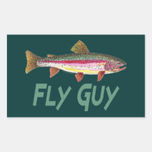 Rainbow Trout Fly FIshing Rectangle Sticker