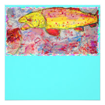 rainbow trout screenprint look personalized invitation