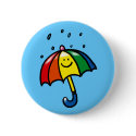 Rainbow umbrella & rain drops buttons
