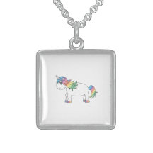 Rainbow unicorn custom necklace