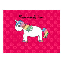 Rainbow unicorn post card