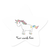 Rainbow unicorn with gold hearts