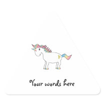 Rainbow unicorn with gold hearts