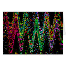 Rainbow Waveforms Abstract Art Cards