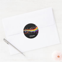 Rainbow White Music Notes Stickers