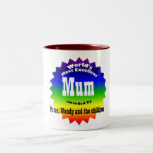 RAINBOW World's Most Excellent....Mum Mug