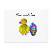 Rainbow yellow peacock post cards