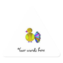 Rainbow yellow peacock sticker