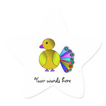 Rainbow yellow peacock stickers