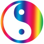 Rainbow Yin Yang Ornament Photo Cutout