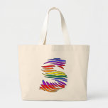 Rainbow Zebra Initials S Canvas Bags