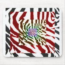 Rainbow zebra mousepad