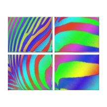 Rainbow Zebra Print Stretched Canvas Print
