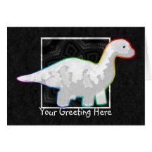 Rainbowed White Dino Greeting Card