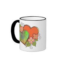 Rainbows-005 Orange & Lime Green Coffee Mug