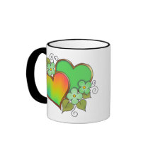 Rainbows-010 Lime Green & Orange Coffee Mugs