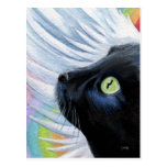 Rainbow's End Angel Cat Painting Postcard postcards