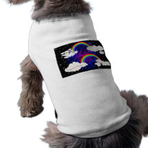Rainbows, Stars and Clouds in a Night Sky Doggie T Shirt