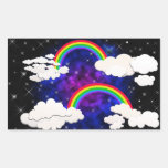 Rainbows, Stars and Clouds in a Night Sky Stickers