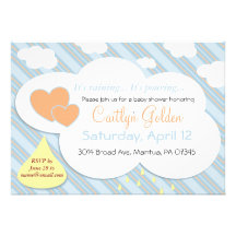 Raindrops & Clouds Baby Shower Invitation