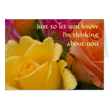Raindrops on Roses Thinking of You Card