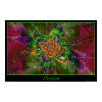 Rainforest poster - green border posters