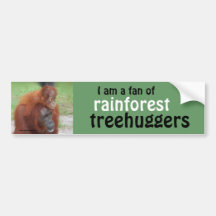 Rainforest Treehugger Bumper Sticker