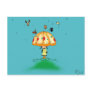 Raining cats and dogs postcard