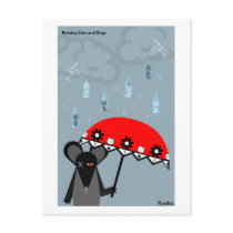 Raining Cats and Dogs Postcard