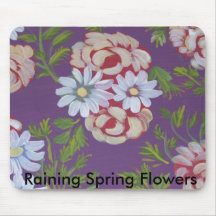 Raining Spring Flowers Mouse Pads