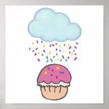 Raining Sprinkles on Cupcake Print
