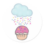 Raining Sprinkles on Cupcake stickers