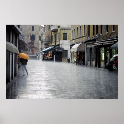 Rainstorm in Venice, Italy Print by pshaw_photo