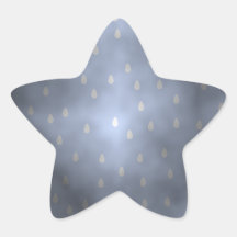 Rainy cloudy stormy sky. Grey and Blue. Star Sticker