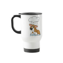 Rainy Day Corgi Travel Mug