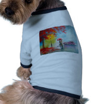 RAINY DAY RED UMBRELLA ROMANTIC COUPLE PET CLOTHES