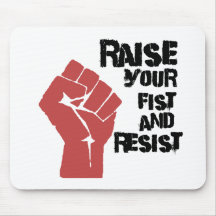 Raise your fist and resist mouse mat
