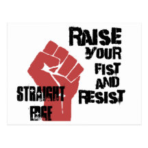 Raise your fist and resist post cards