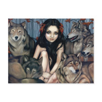 "Raised by Wolves" Postcard