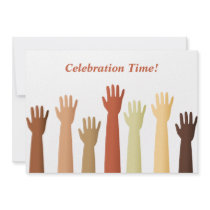 Raised Hands, Celebration Time! invitations