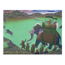 Raja Sarup Singh  of Udaipur, on a boar hunt Post Card