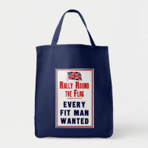 Rally Round The Flag ~ Every Fit Man Wanted Canvas Bags