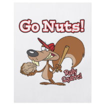 rally squirrel go nuts baseball cartoon flyer design