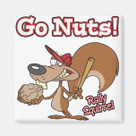 rally squirrel go nuts baseball cartoon magnet